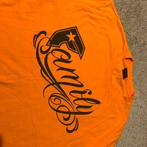 Orange famous stars and straps T-shirt